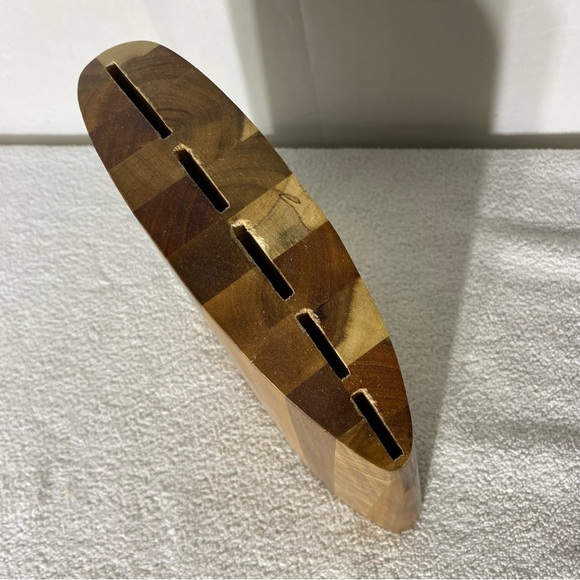 Vintage Two Tone Wood Knife Block - Picture 7 of 16